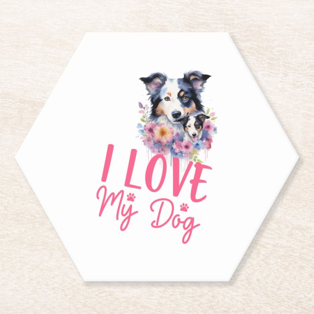 Ich Liebe mein Hund Untersetzer (Vorderseite)