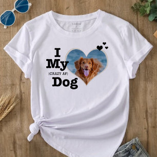 Ich Liebe mein Hund Witziger Personalisierter Te T-Shirt