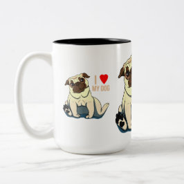 Ich Liebe mein Hund Zweifarbige Tasse