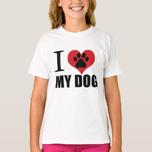 Ich Liebe mein Hundeschwerfer Kissen T-Shirt