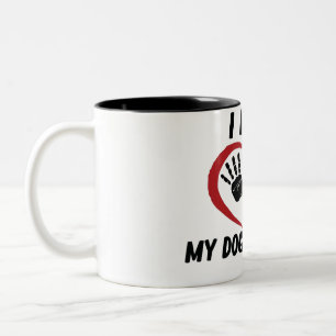 Ich Liebe mein Hundeschwerfer Kissen Zweifarbige Tasse