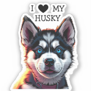 Ich Liebe mein Husky Aufkleber
