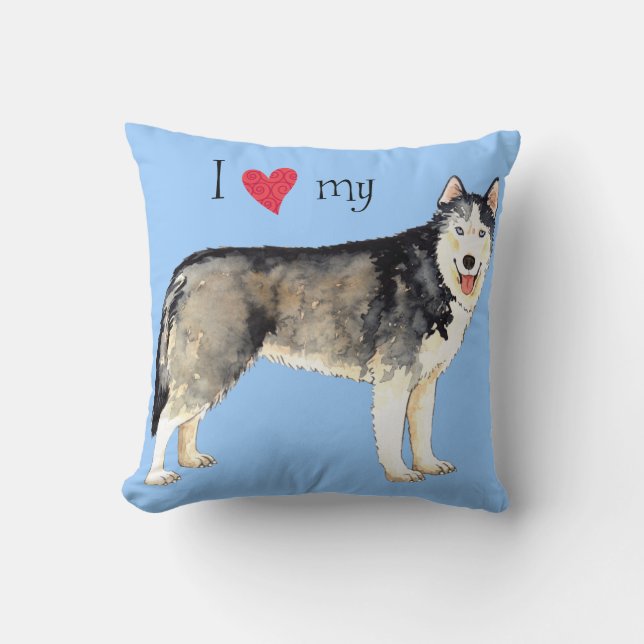 Ich Liebe mein Husky Kissen (Vorderseite)