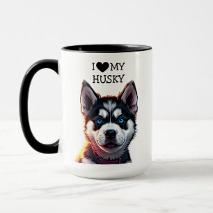 Ich Liebe mein Husky Personalisiert Tasse