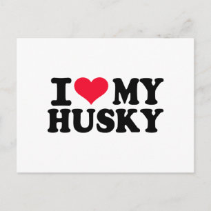 Ich Liebe mein Husky Postkarte