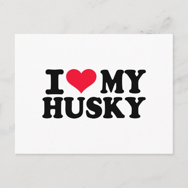 Ich Liebe mein Husky Postkarte (Vorderseite)