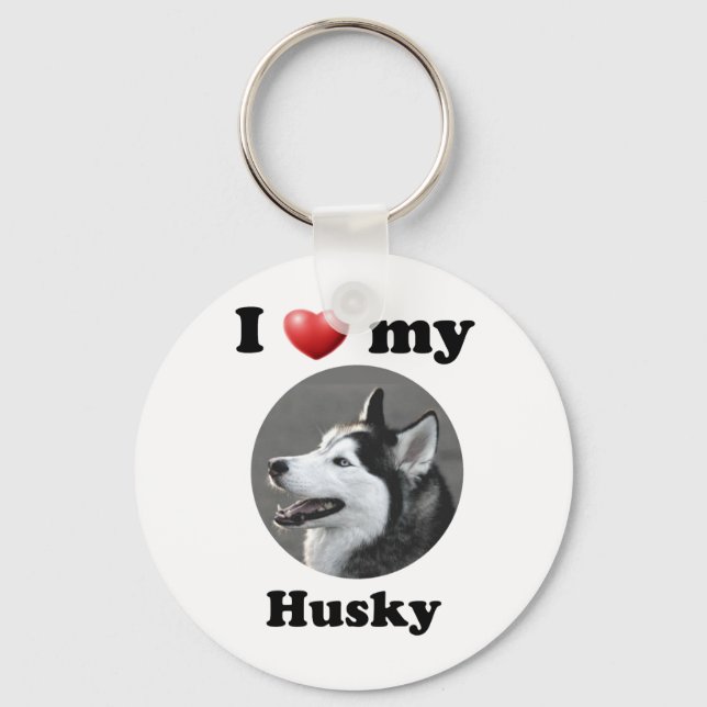 Ich Liebe mein Husky Schlüsselanhänger (Vorderseite)