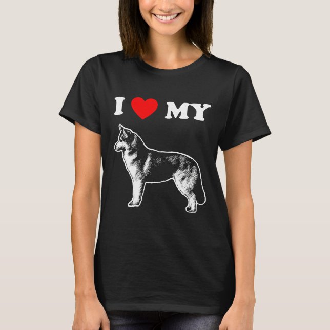 Ich Liebe mein Husky T-Shirt (Vorderseite)