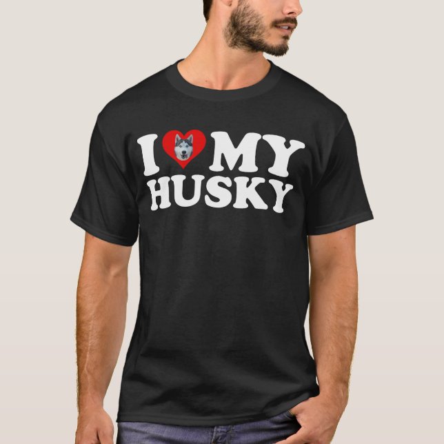 Ich Liebe mein Husky T-Shirt (Vorderseite)