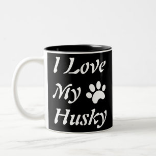 Ich Liebe mein Husky Zweifarbige Tasse