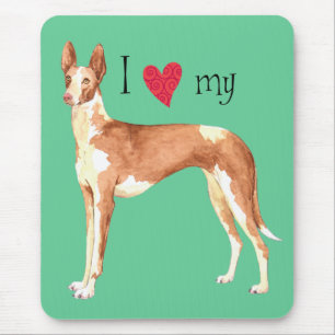Ich Liebe mein Ibizan Hound Mousepad