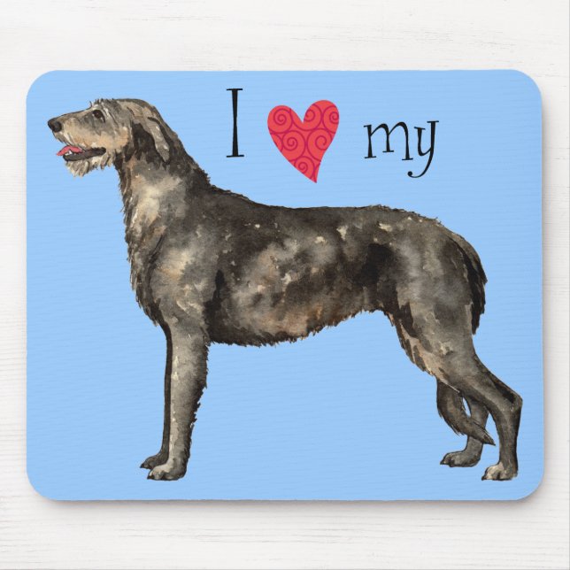 Ich Liebe mein Irisch Wolfhound Mousepad (Vorne)