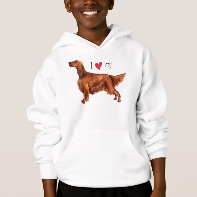 Ich Liebe mein irisches Setter Hoodie (Vorderseite)
