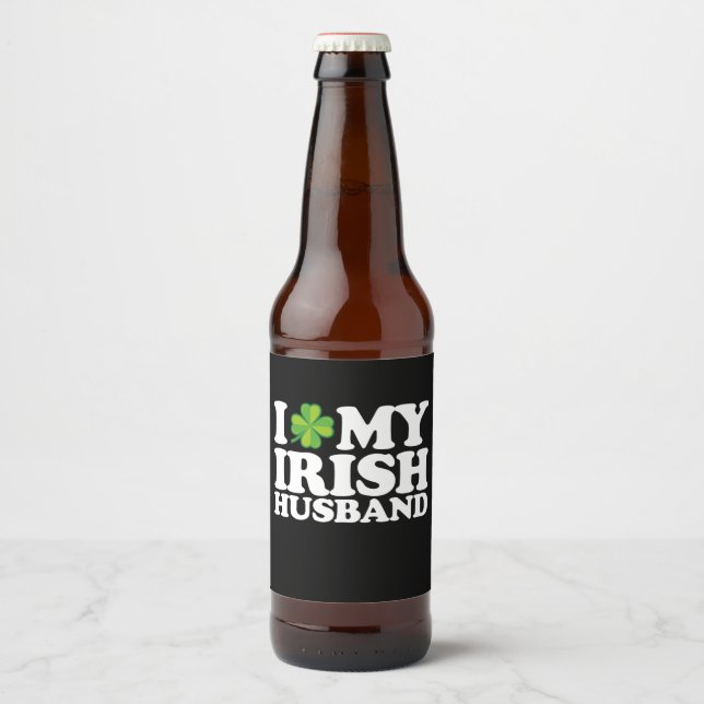 Ich Liebe Mein Irish Husband Couple St Patrick's D Bierflaschenetikett (Vorderseite)