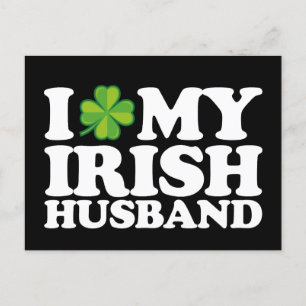 Ich Liebe Mein Irish Husband Couple St Patrick's D Postkarte