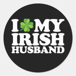 Ich Liebe Mein Irish Husband Couple St Patrick's D Runder Aufkleber