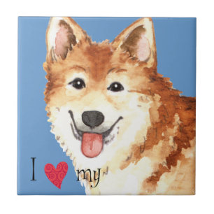 Ich Liebe mein isländischer Schafhund Fliese