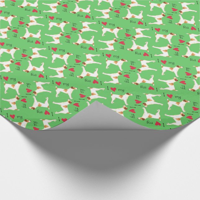 Ich Liebe mein Jack Russell Terrier Geschenkpapier (Ecke)