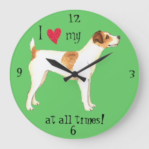 Ich Liebe mein Jack Russell Terrier Große Wanduhr