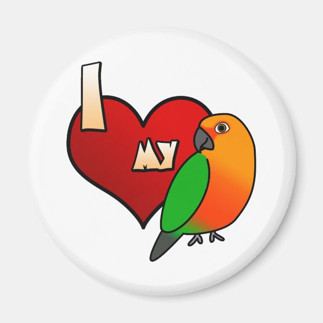 Ich Liebe mein Jenday Conure Magnet (Vorne)