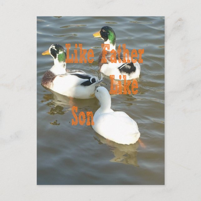 Ich Liebe mein Junge wie Vater wie Sohn Postkarte (Vorderseite)