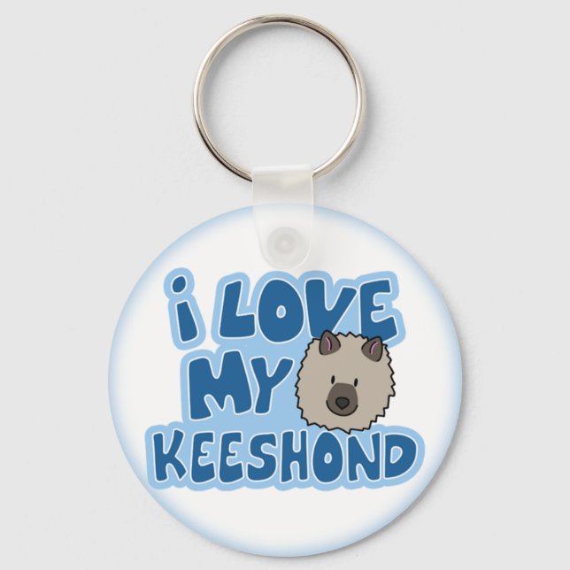 Ich Liebe Mein Keeshond Schlüsselanhänger (Vorderseite)