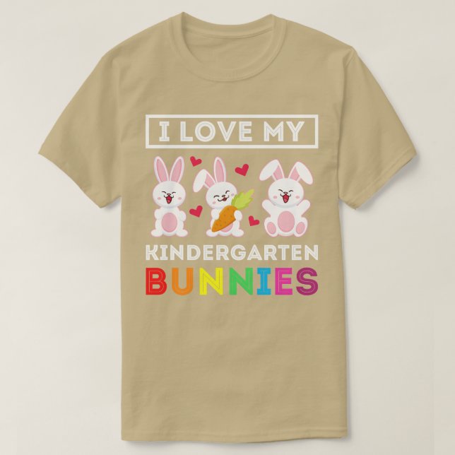Ich Liebe mein Kindergarten Bunnies Lehrer Osterbr T-Shirt (Design vorne)