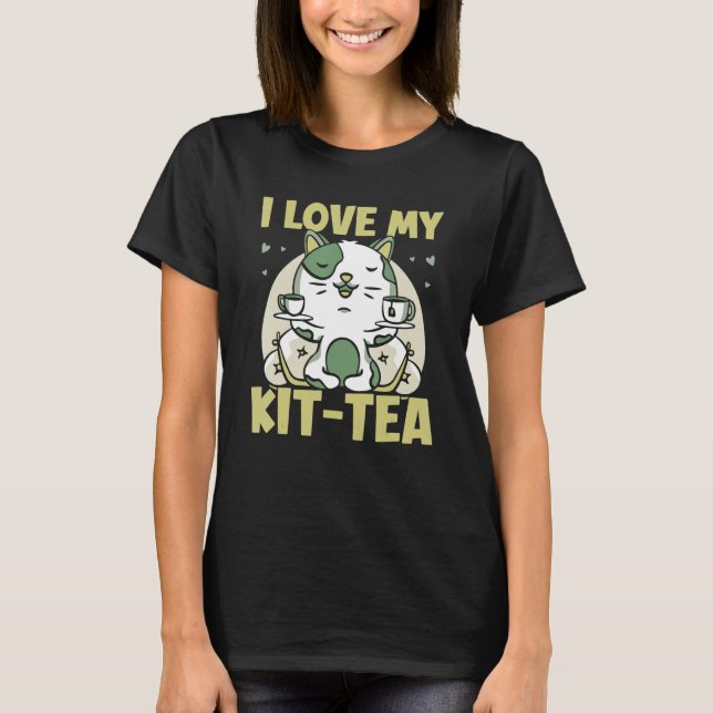 Ich Liebe mein Kit Tee Kitty Puns trinken Sprichwo (Vorderseite)