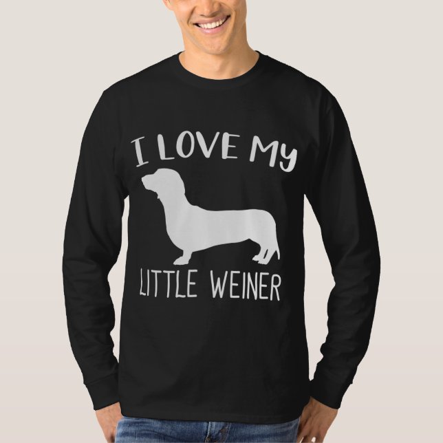 Ich Liebe mein kleiner Weiner Dackel Hund Lover Fu T-Shirt (Vorderseite)