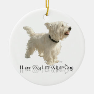 Ich Liebe mein kleiner weißer Hund - Westie Keramik Ornament