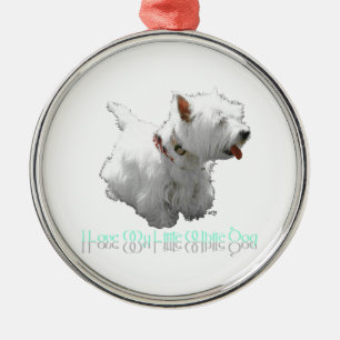 Ich Liebe mein kleiner weißer Hund - Westie Ornament Aus Metall