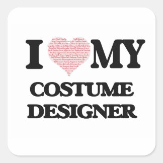 Ich Liebe mein Kostümbildner (Wortherz) Quadratischer Aufkleber