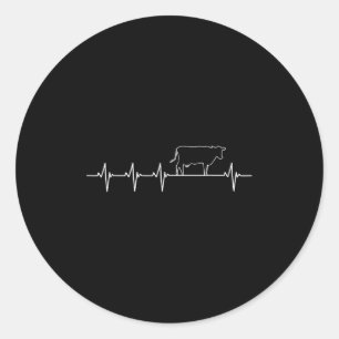 Ich Liebe mein Kuhventil Ekg Herzklopfpatient Runder Aufkleber
