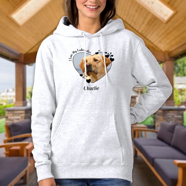 Ich Liebe mein Labrador Hund personalifizieren Sie Hoodie (Von Creator hochgeladen)