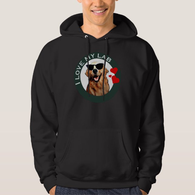 Ich Liebe mein Labrador Retriever Green Active Hoodie (Vorderseite)