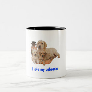 Ich Liebe mein Labrador Zweifarbige Tasse