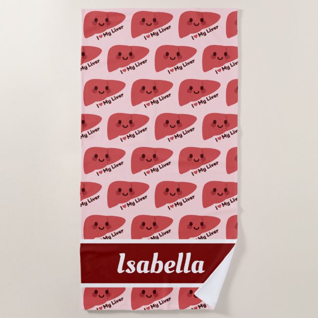 Ich Liebe mein Leben - Niedliches Lächeln Strandtuch (Vorderseite)