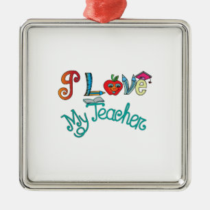 Ich Liebe mein Lehrer Ornament Aus Metall