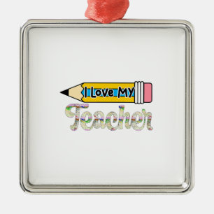 Ich Liebe mein Lehrer Ornament Aus Metall