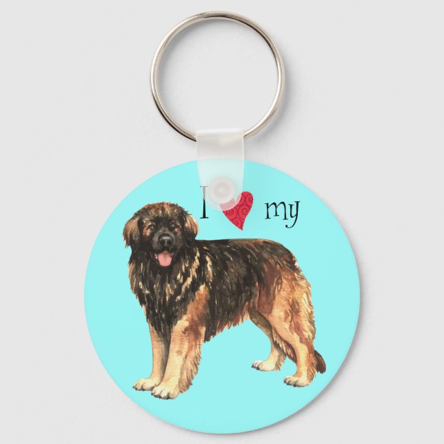 Ich Liebe mein Leonberger Schlüsselanhänger (Vorderseite)