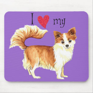 Ich Liebe mein Long Coat Chihuahua Mousepad