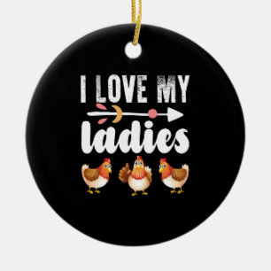 Ich liebe mein lustiges Damen-Hühnerliebhaber-Shir Keramik Ornament