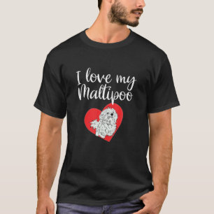 Ich Liebe mein Maltipoo Funny Maltese Poodle Dog L T-Shirt