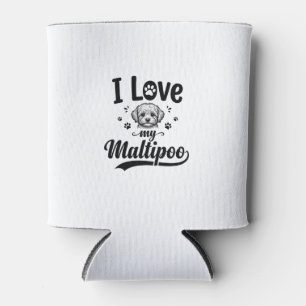 Ich liebe mein Maltipoo Vintage Gravur Hund Design Dosenkühler