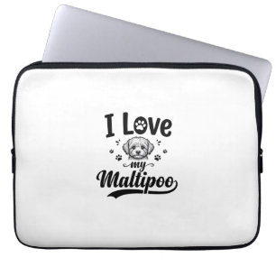 Ich liebe mein Maltipoo Vintage Gravur Hund Design Laptopschutzhülle