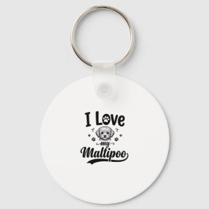 Ich liebe mein Maltipoo Vintage Gravur Hund Design Schlüsselanhänger