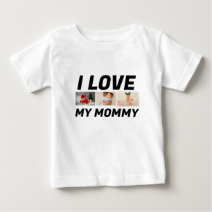 Ich Liebe mein Mama CUSTOM Text, Foto Baby T-shirt