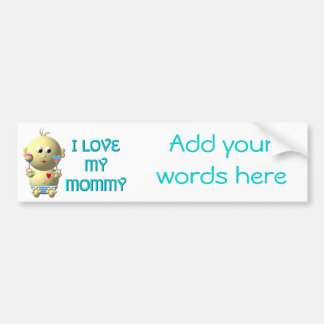 Ich Liebe mein Mami Bouncing Baby mit Herz & Klamm Autoaufkleber