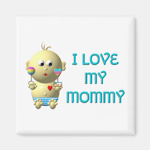 Ich Liebe mein Mami Bouncing Baby mit Herz & Klamm Magnet
