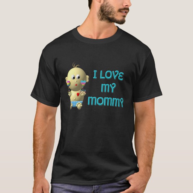 Ich Liebe mein Mami Bouncing Baby mit Herz & Klamm T-Shirt (Vorderseite)